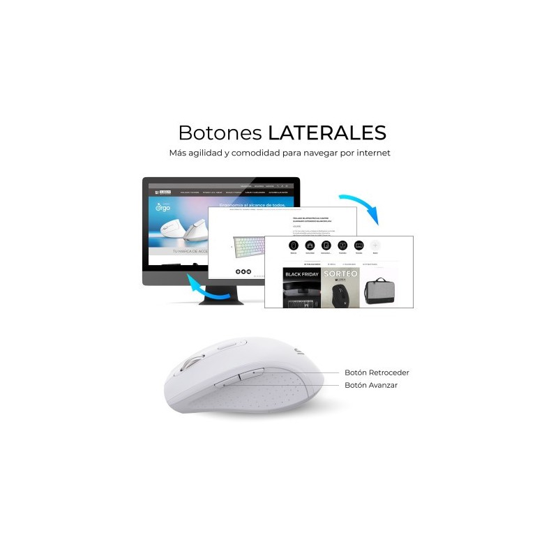SUBBLIM Teclado con ratón COMBO DUAL OFFICE PROWAVE WHITE