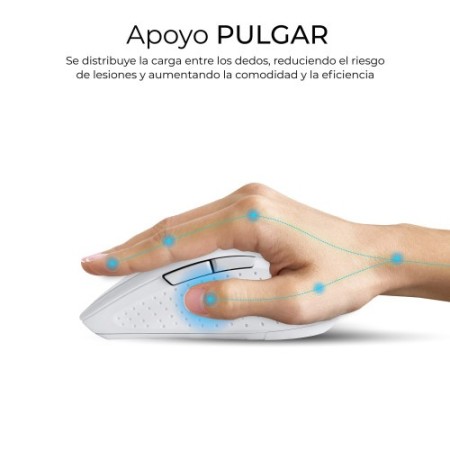 SUBBLIM Teclado con ratón COMBO DUAL OFFICE PROWAVE WHITE