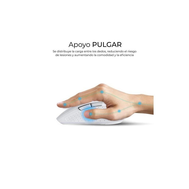 SUBBLIM Teclado con ratón COMBO DUAL OFFICE PROWAVE WHITE