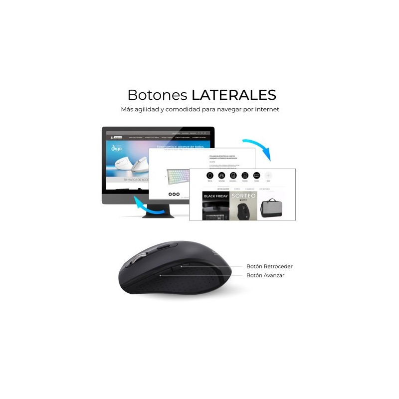 SUBBLIM Teclado con ratón COMBO DUAL OFFICE PROWAVE BLACK