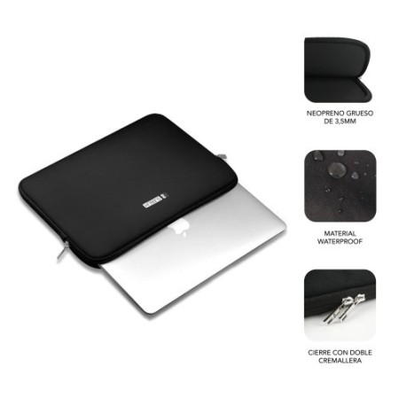 SUBBLIM Funda Ordenador Business Laptop Sleeve Neoprene 13,3-14″ Black