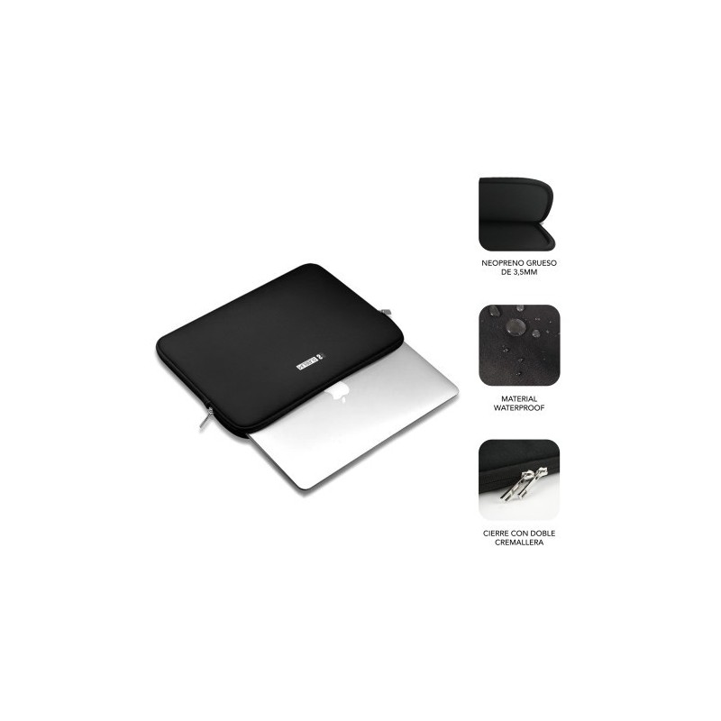 SUBBLIM Funda Ordenador Business Laptop Sleeve Neoprene 13,3-14″ Black