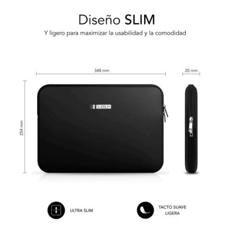 SUBBLIM Funda Ordenador Business Laptop Sleeve Neoprene 13,3-14″ Black