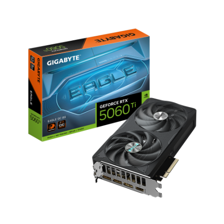 GIGABYTE GeForce RTX 5060 Ti EAGLE OC 8G Tarjeta Gráfica – 8 GB GDDR7, 128 bits, PCI-E 5.0, 2617 MHz Frecuencia del núcleo, 3 x 