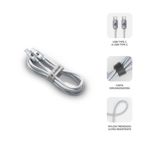SUBBLIM CABLE OPTIMUS 60W C-C 1m WHITE