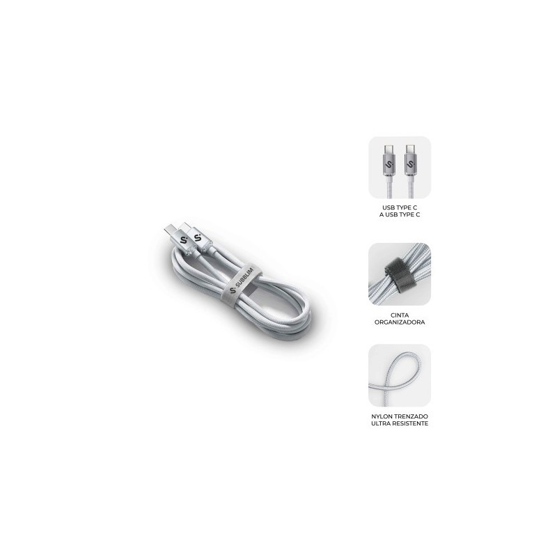 SUBBLIM CABLE OPTIMUS 60W C-C 1m WHITE
