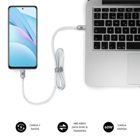 SUBBLIM CABLE OPTIMUS 60W C-C 1m WHITE
