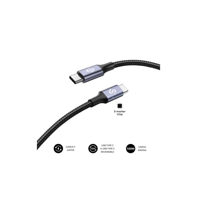 SUBBLIM CABLE PLUS 100W C-C 1M BLACK