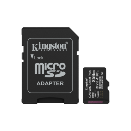 Kingston Technology 256GB microSDXC Canvas Select Plus Gen3 150MB/s A1 (Incluye adaptador de SD)