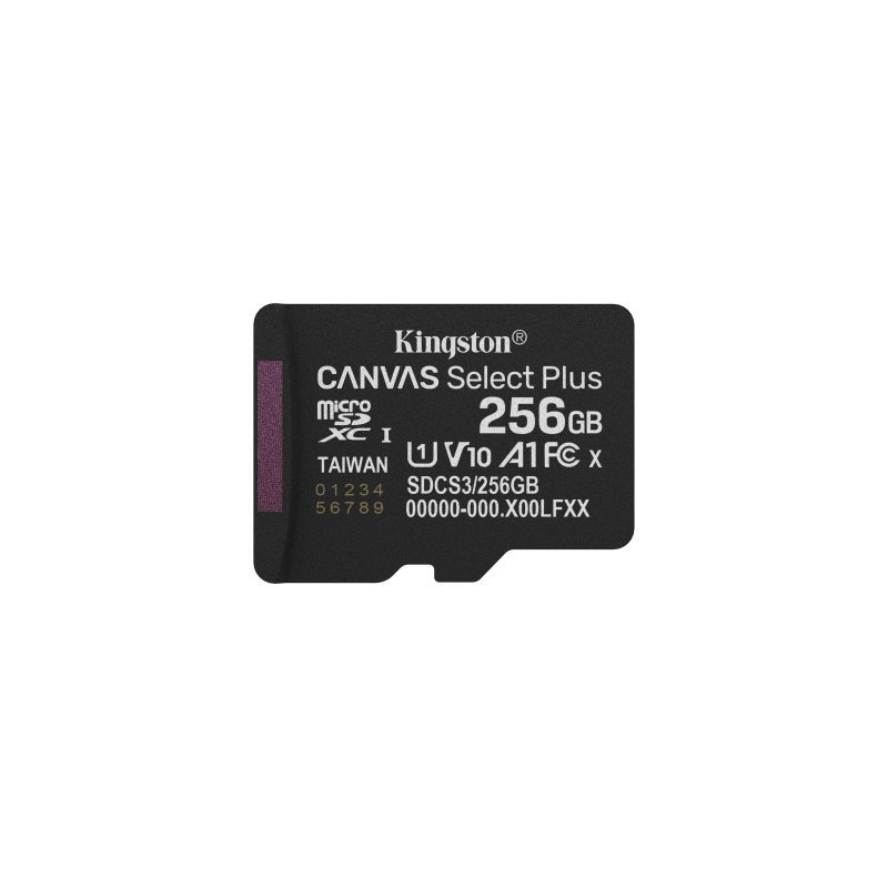 Kingston Technology 256GB microSDXC Canvas Select Plus Gen3 150MB/s A1 (Incluye adaptador de SD)