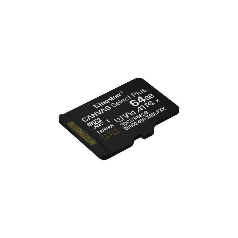 Kingston Technology 64GB microSDXC Canvas Select Plus Gen3 100MB/s A1 (Incluye adaptador de SD)