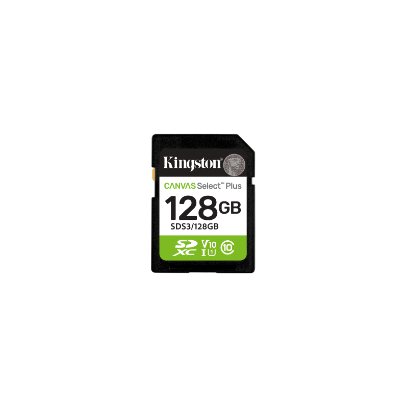 Kingston Technology 128 GB SDXC Canvas Select Plus Gen3 150 MB/s C10 UHS-I U1 V10