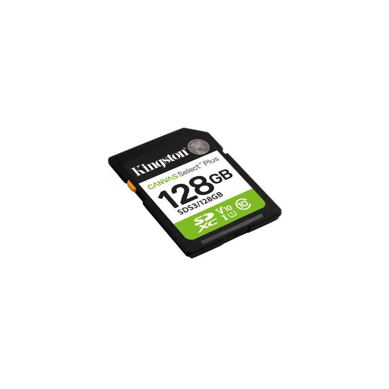 Kingston Technology 128 GB SDXC Canvas Select Plus Gen3 150 MB/s C10 UHS-I U1 V10