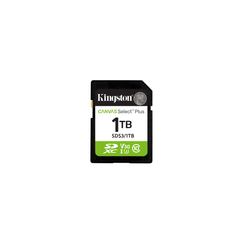 Kingston Technology 1 TB SDXC Canvas Select Plus Gen3 150 MB/s C10 UHS-I U3 V30