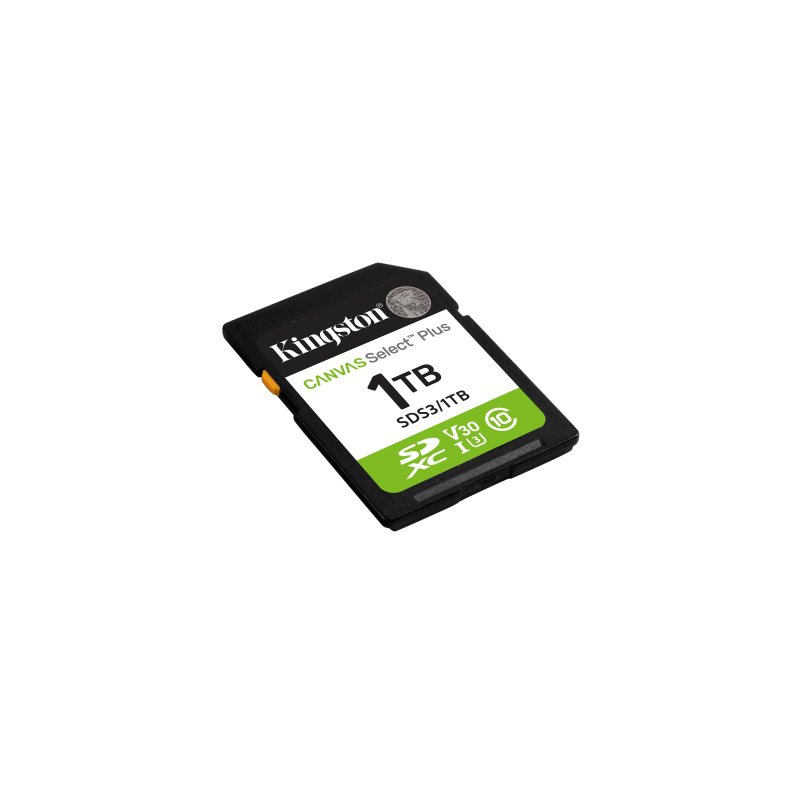 Kingston Technology 1 TB SDXC Canvas Select Plus Gen3 150 MB/s C10 UHS-I U3 V30