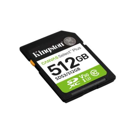 Kingston Technology 512 GB SDXC Canvas Select Plus Gen3 150 MB/s C10 UHS-I U3 V30