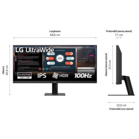LG 29U511A-B pantalla para PC 73,7 cm (29″) 2560 x 1080 Pixeles WFHD LCD Negro