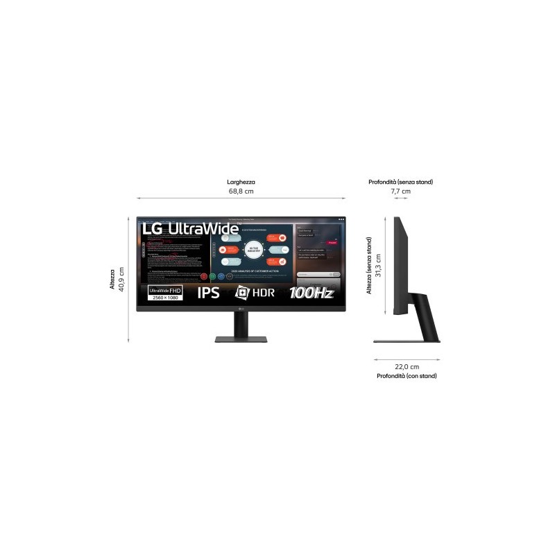 LG 29U511A-B pantalla para PC 73,7 cm (29″) 2560 x 1080 Pixeles WFHD LCD Negro