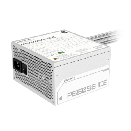 GIGABYTE P550SS ICE Fuente de Alimentación - PCIe 5.0, 80 PLUS Silver, Ventilador de 120 mm, Compatible con ATX 3.0, Enchufe EU