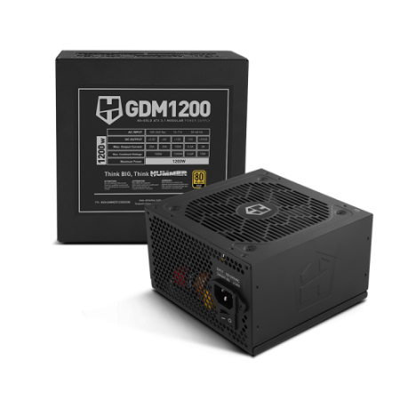 NOX Hummer GDM 1200W GOLD unidad de fuente de alimentación 20+4 pin ATX ATX Negro