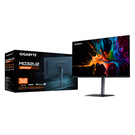 MONITOR GIGABYTE 32″ MO32U2,3840X2160 (OLED UHD),0.18PP,1000:0,03MS,165HZ,2HDMI+1DP+3USB3.2+USB TYPE C,ALTAVOCES