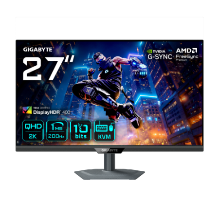 GIGABYTE M27Q2 QD Monitor Gaming 27” QHD - 2560 x 1440, 200Hz, 1ms, 350 cd/m², FreeSync Premium, Display HDR400, HDMI 2.0, Displ