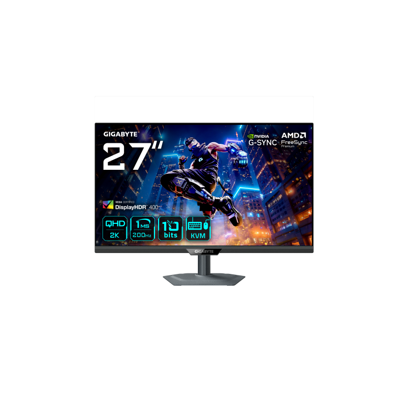 GIGABYTE M27Q2 QD Monitor Gaming 27” QHD - 2560 x 1440, 200Hz, 1ms, 350 cd/m², FreeSync Premium, Display HDR400, HDMI 2.0, Displ