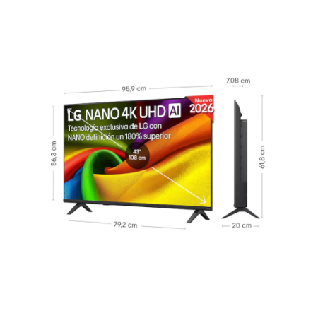 TV LG, 43″, 43NU850B6LA, 139,7 CM, 3840 X 2160 PIXELES, 4K ULTRA HD, LED, SMART TV, WIFI