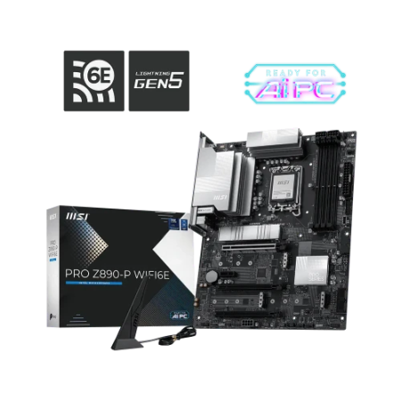 PLACA MSI PRO Z890-P WIFI6E,INTEL,1851,Z890,4DDR5,256GB,1HDMI+1DP,4SATA3+4M.2,5GBLAN+WIFI6E+BT5.3,9USB3.2,ATX