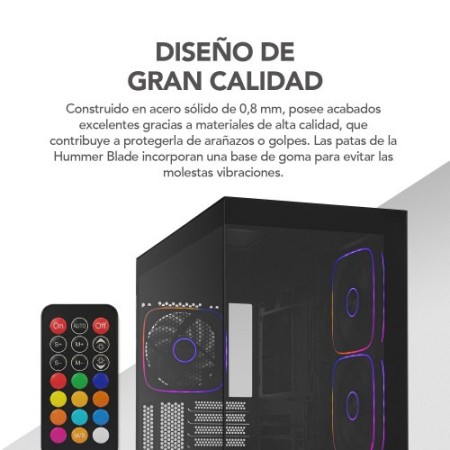 NOX Hummer BLADE, Semitorre ATX, ARGB, Ultra Airflow, Negro