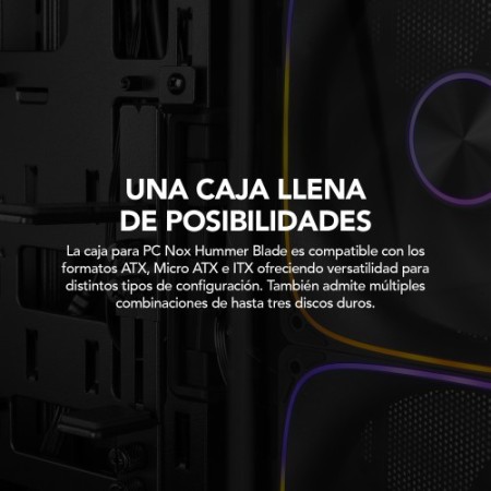 NOX Hummer BLADE, Semitorre ATX, ARGB, Ultra Airflow, Negro