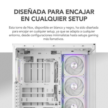 NOX Hummer BLADE, Semitorre ATX, ARGB, Ultra Airflow, Blanco