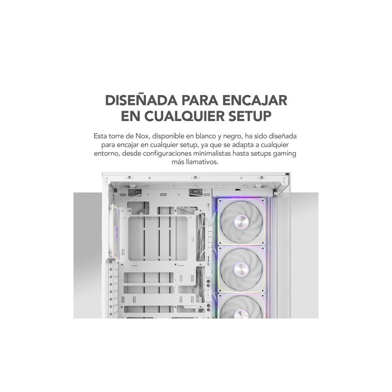 NOX Hummer BLADE, Semitorre ATX, ARGB, Ultra Airflow, Blanco