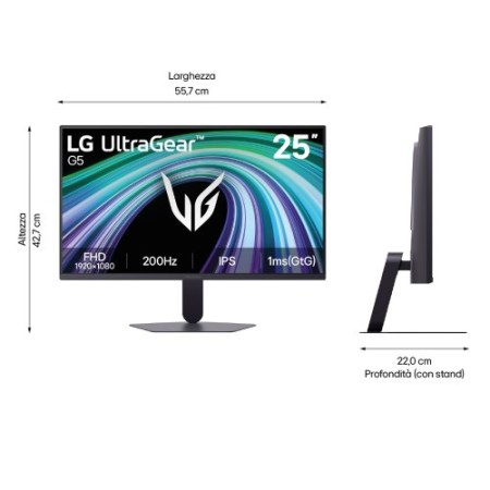 LG 25G523B-B pantalla para PC 62 cm (24.4″) 1920 x 1080 Pixeles Full HD LCD Negro