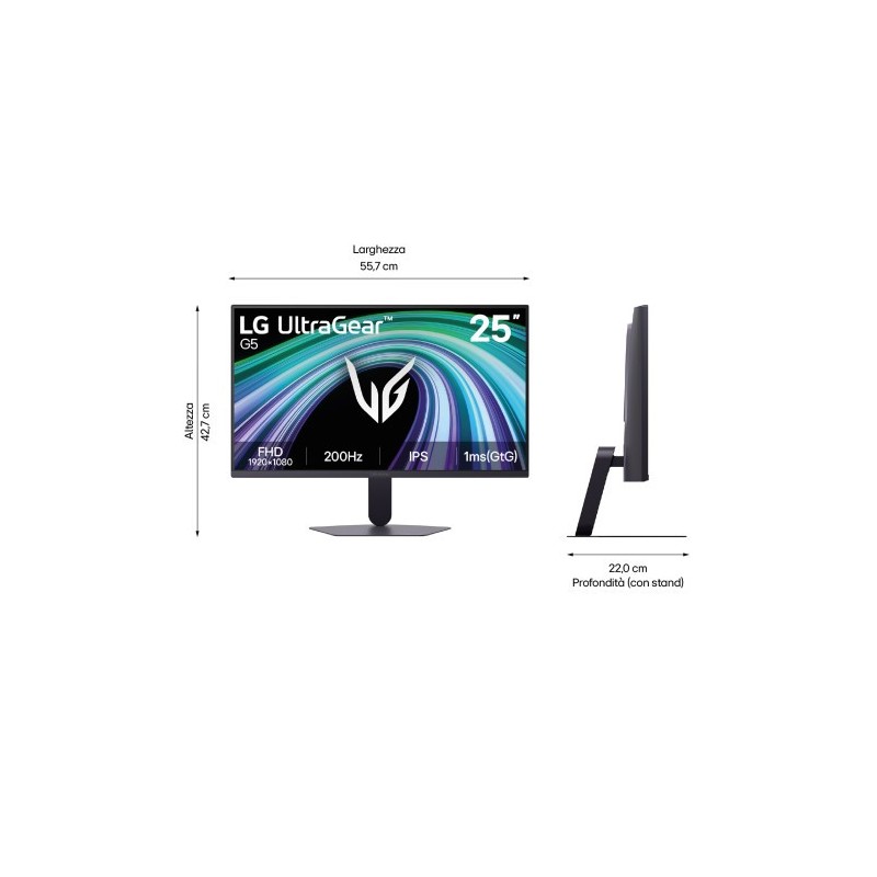 LG 25G523B-B pantalla para PC 62 cm (24.4″) 1920 x 1080 Pixeles Full HD LCD Negro