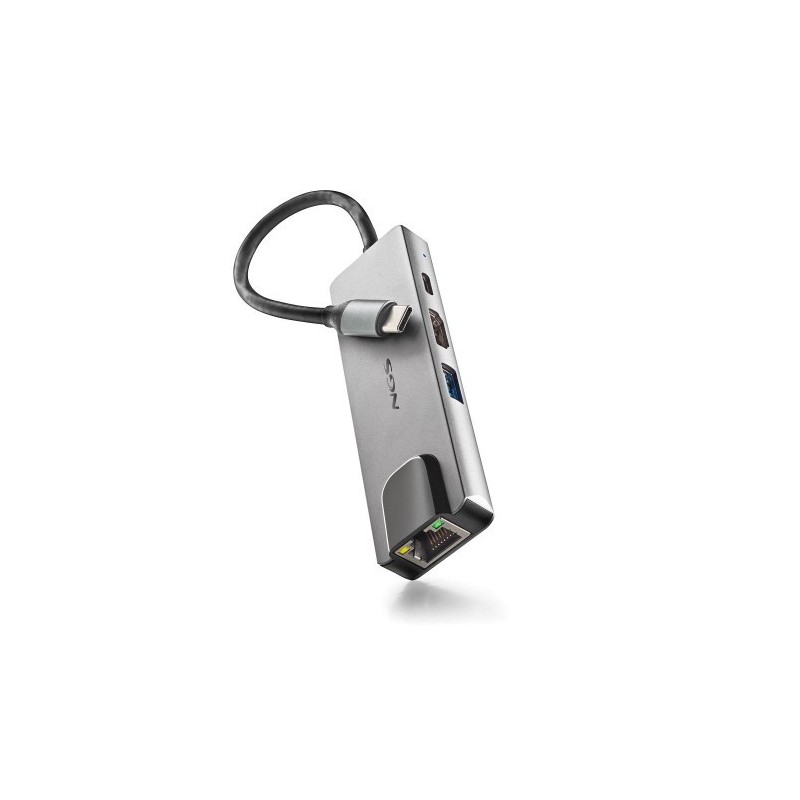 NGS NGS-HUB-0140 hub de interfaz USB 2.0 Type-C 5000 Mbit/s Aluminio, Negro