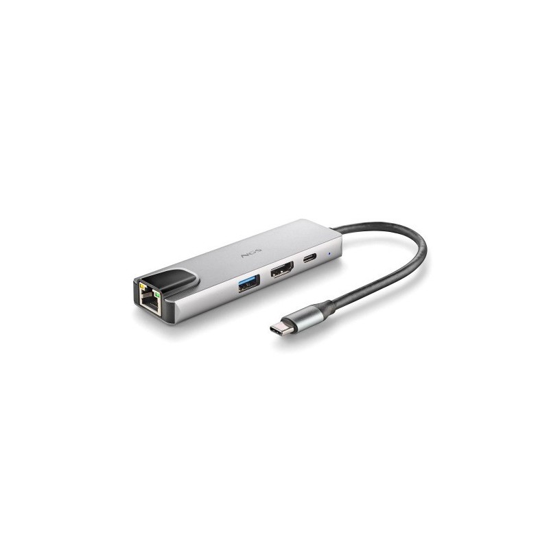 NGS NGS-HUB-0140 hub de interfaz USB 2.0 Type-C 5000 Mbit/s Aluminio, Negro