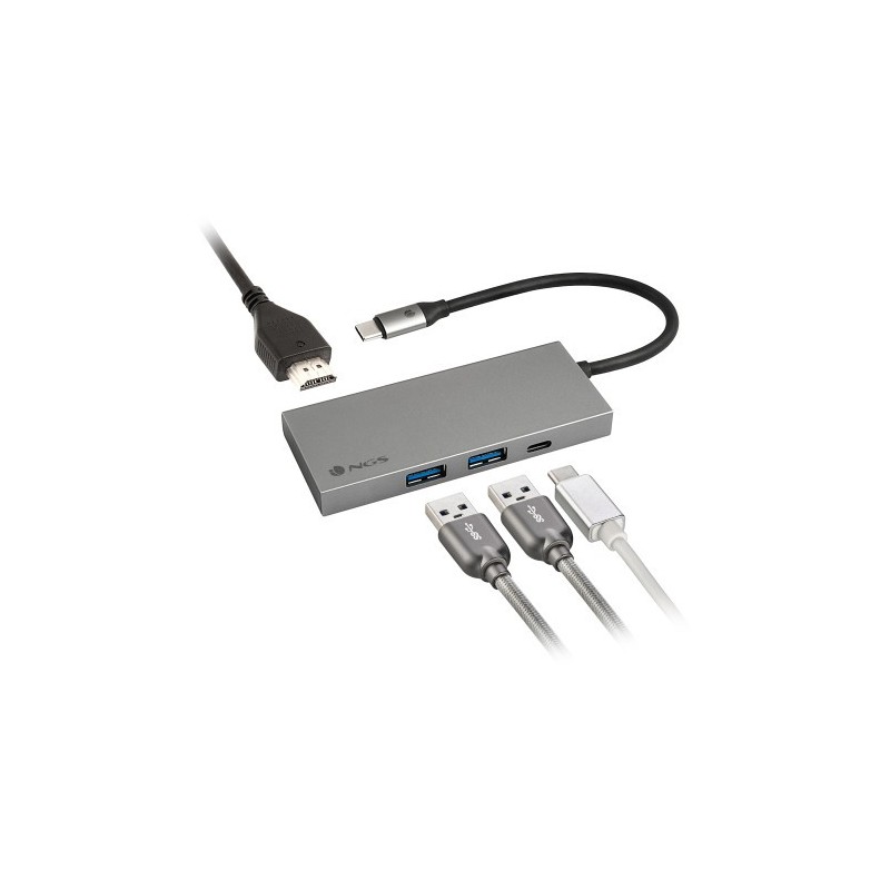 NGS WONDER DOCK4 PRO Alámbrico USB 3.2 Gen 1 (3.1 Gen 1) Type-C Aluminio