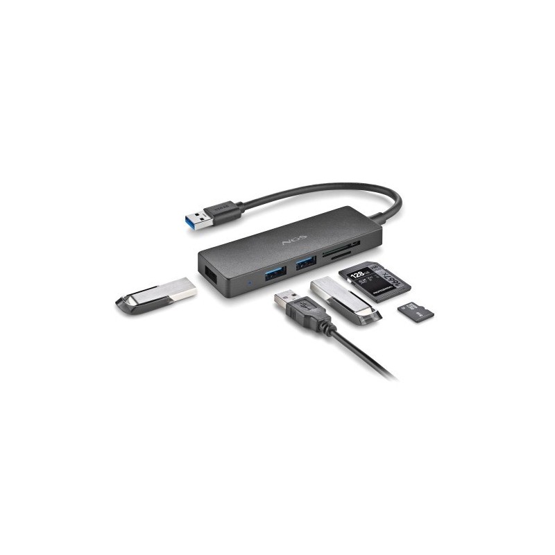 NGS IHUB READER USB 3.2 Gen 1 (3.1 Gen 1) Type-A 5000 Mbit/s Negro