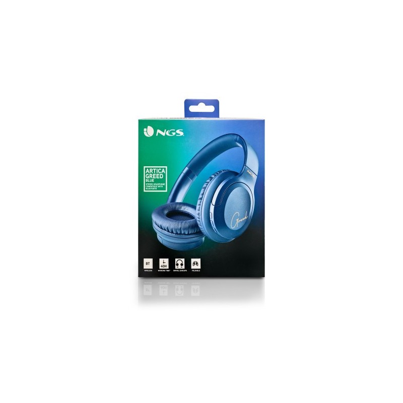 NGS ARTICA GREED Auriculares Inalámbrico y alámbrico Diadema Llamadas/Música USB Tipo C Bluetooth Azul
