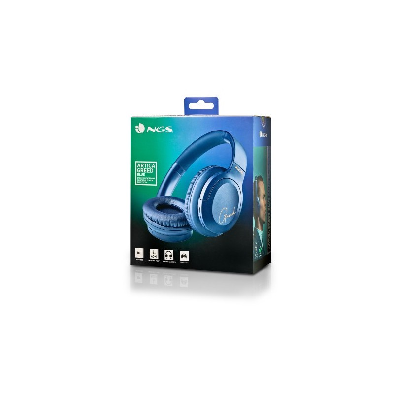 NGS ARTICA GREED Auriculares Inalámbrico y alámbrico Diadema Llamadas/Música USB Tipo C Bluetooth Azul