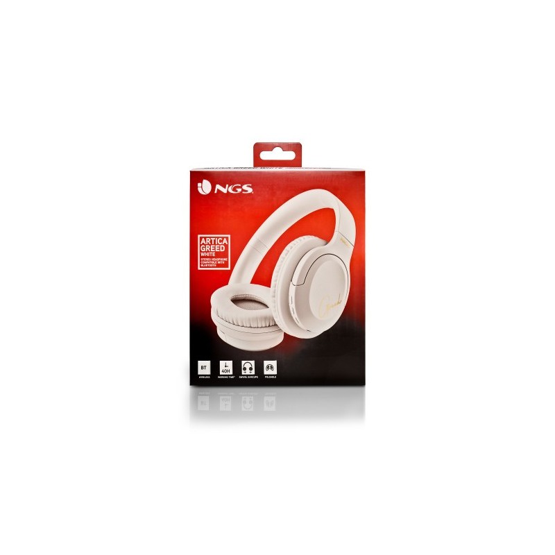 NGS ARTICA GREED Auriculares Inalámbrico y alámbrico Diadema Llamadas/Música USB Tipo C Bluetooth Blanco