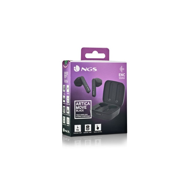 NGS ARTICA MOVE Auriculares Inalámbrico Dentro de oído Llamadas/Música Bluetooth Negro