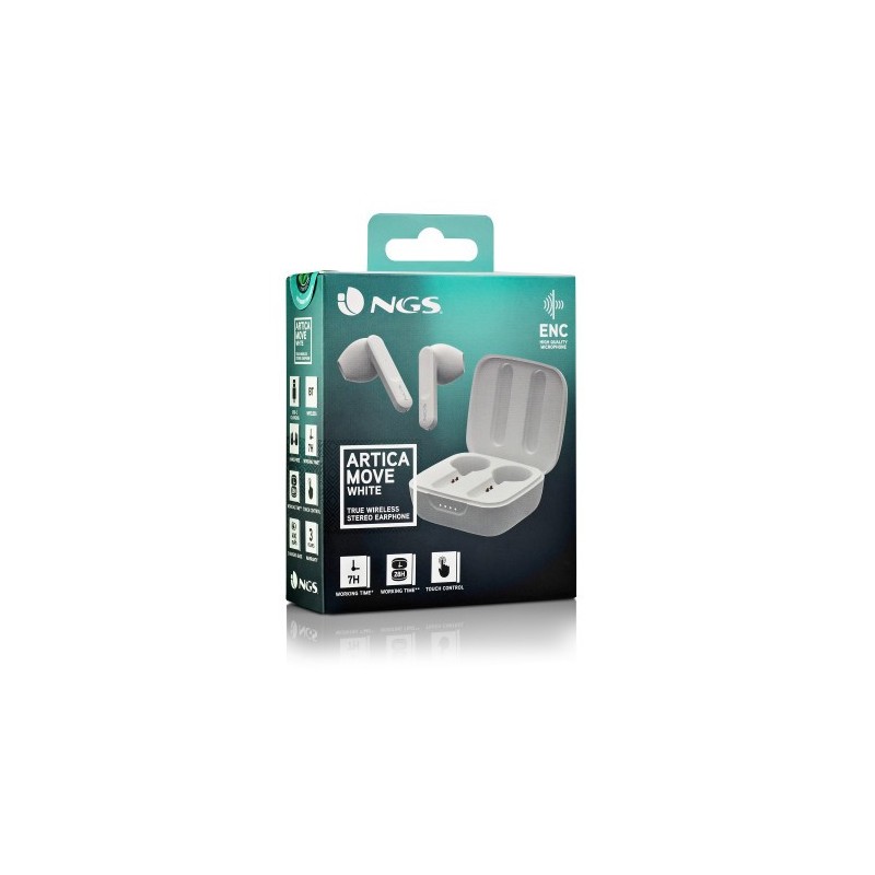 NGS ARTICA MOVE Auriculares Inalámbrico Dentro de oído Llamadas/Música Bluetooth Blanco