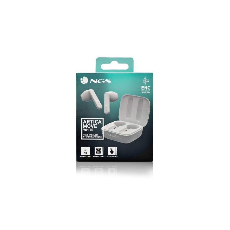 NGS ARTICA MOVE Auriculares Inalámbrico Dentro de oído Llamadas/Música Bluetooth Blanco