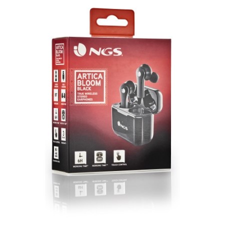 NGS ARTICA BLOOM Auriculares Inalámbrico Dentro de oído Llamadas/Música USB Tipo C Bluetooth Negro