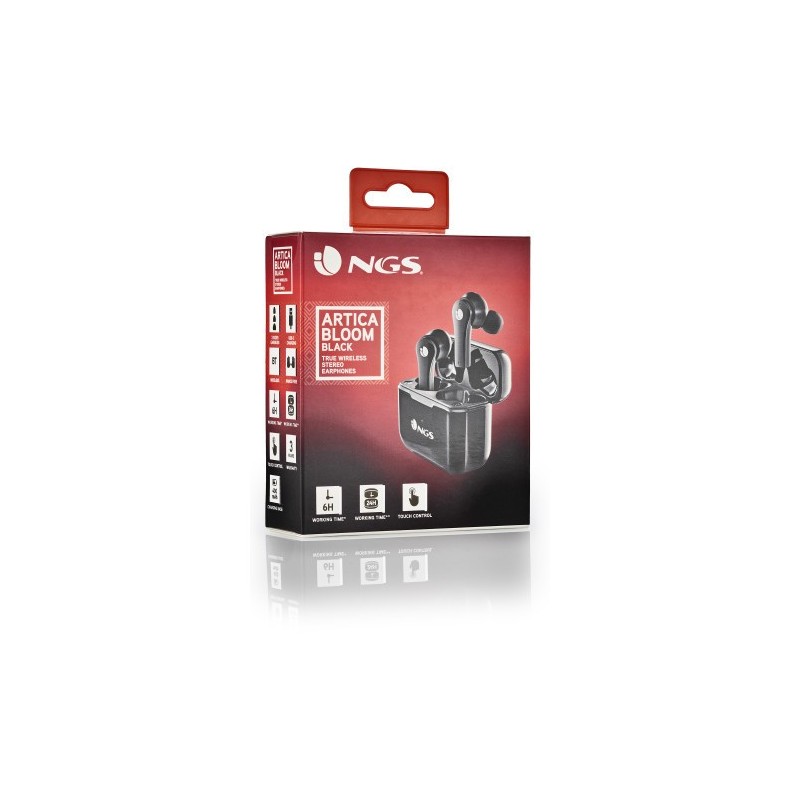 NGS ARTICA BLOOM Auriculares Inalámbrico Dentro de oído Llamadas/Música USB Tipo C Bluetooth Negro