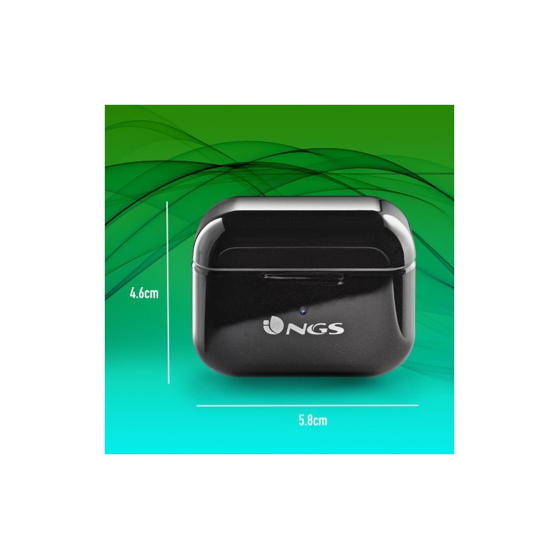 NGS ARTICA BLOOM Auriculares Inalámbrico Dentro de oído Llamadas/Música USB Tipo C Bluetooth Negro