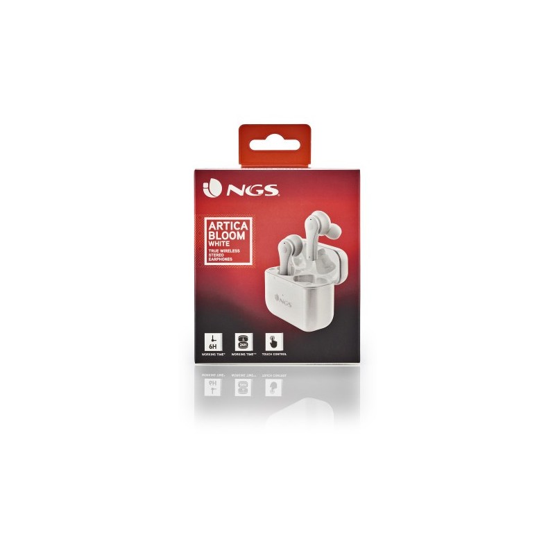 NGS ARTICA BLOOM Auriculares Inalámbrico Dentro de oído Llamadas/Música USB Tipo C Bluetooth Blanco
