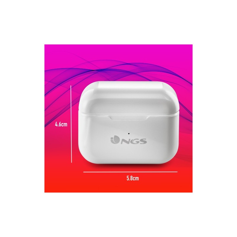 NGS ARTICA BLOOM Auriculares Inalámbrico Dentro de oído Llamadas/Música USB Tipo C Bluetooth Blanco